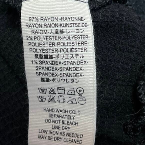 Free People Your Girl Black Long Sleeve Ruffle Henley Tunic Blouse Top Size XS - Picture 6 of 6